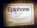 Epiphone Nova NV-295 Label